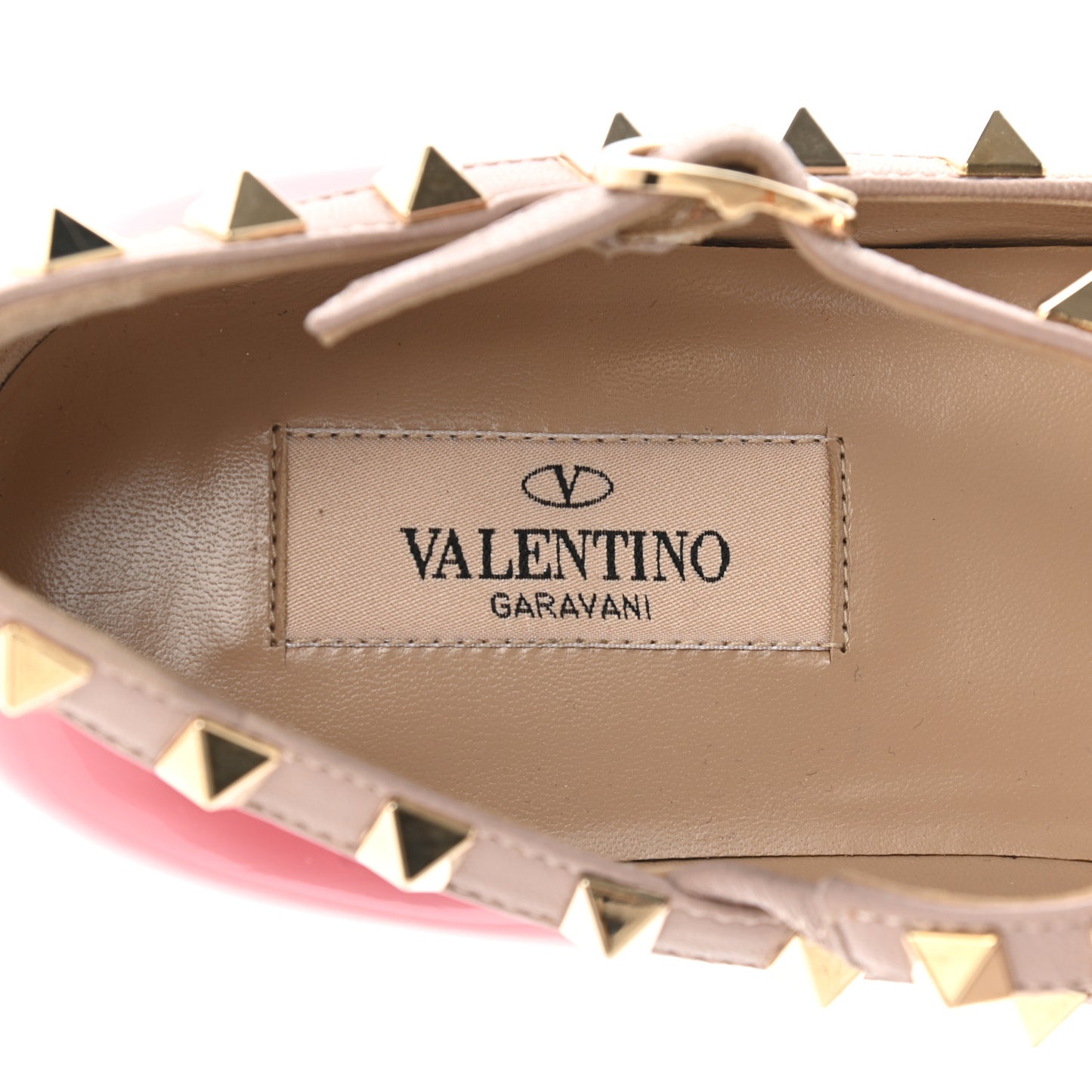 Patent Nappa Rockstud Cage Ballerina Flats 37 Red Poudre