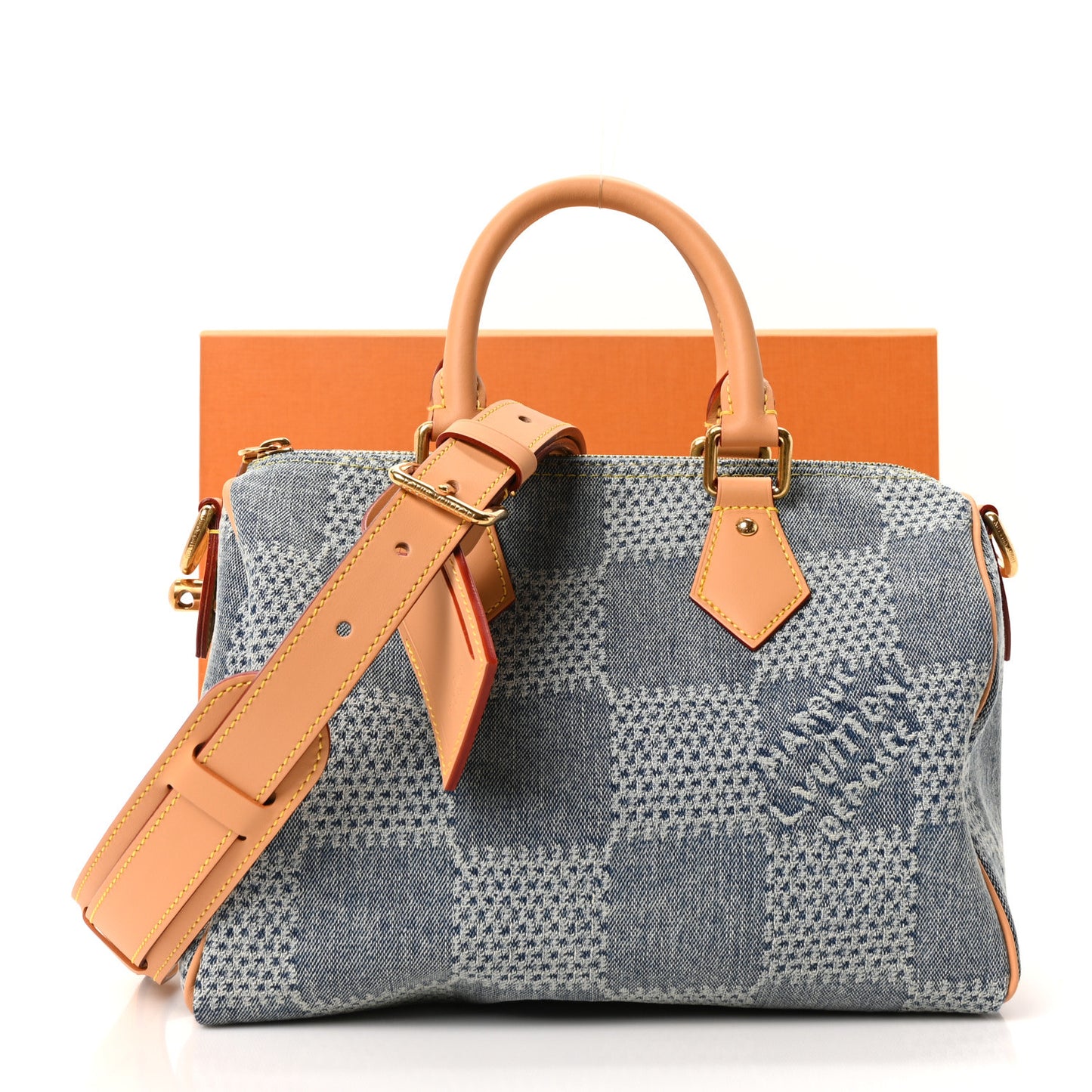 Damier Denim 3D Speedy Bandouliere 25 Bleu