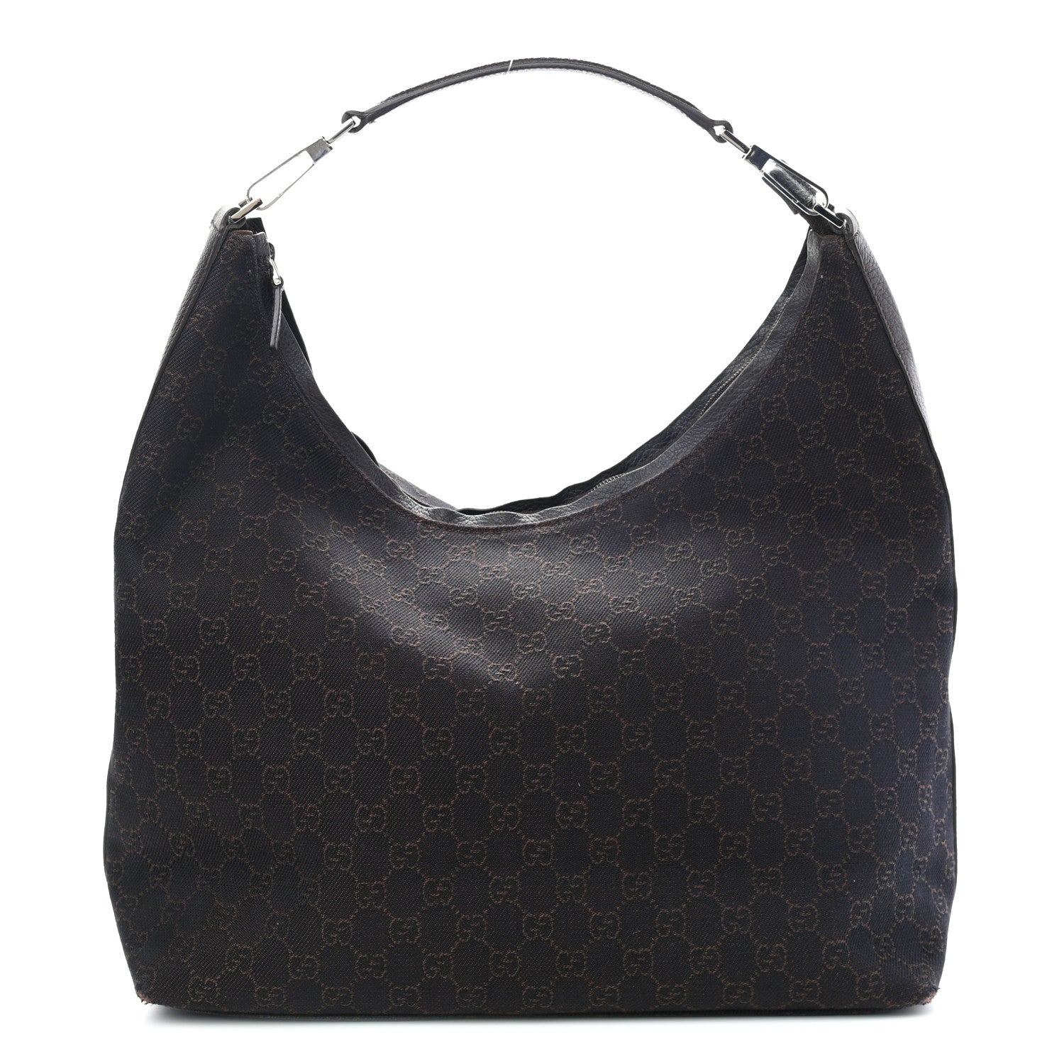 Gucci Denim Monogram Hobo Dark Brown 1 of 11