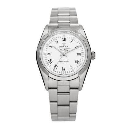 Rolex Stainless Steel 34mm Oyster Perpetual Air-King Watch White Roman 14000 1 of 8
