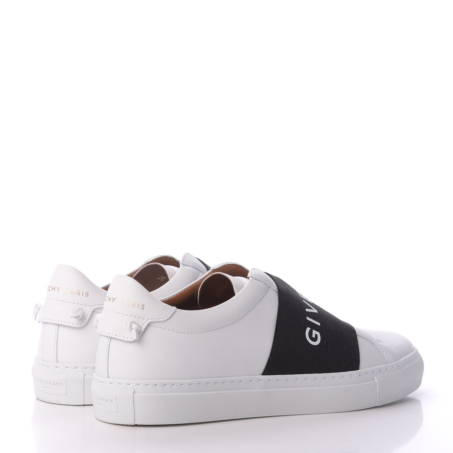 Givenchy Calfskin Band Logo Womens Urban Street Sneakers 38 White Black 4 of 9