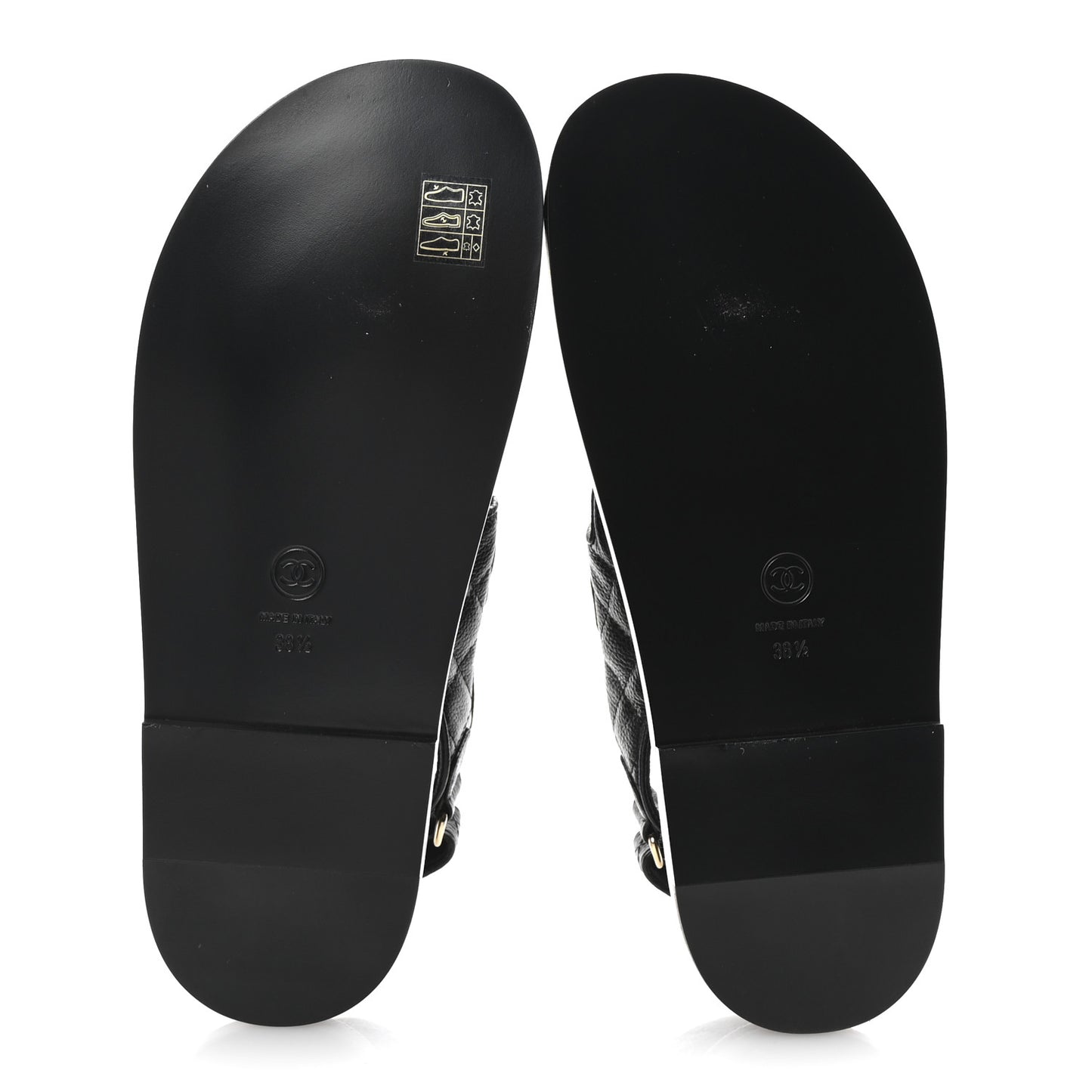 Grained Calfskin Velcro Dad Sandals 38.5 Black