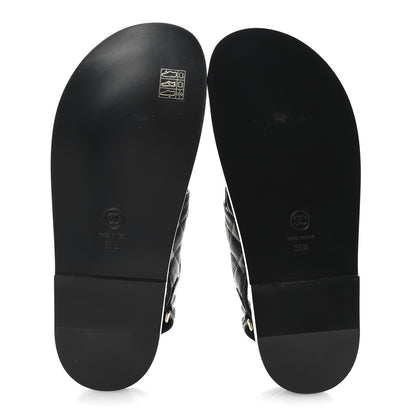 Chanel Grained Calfskin Velcro Dad Sandals 38.5 Black 6 of 10