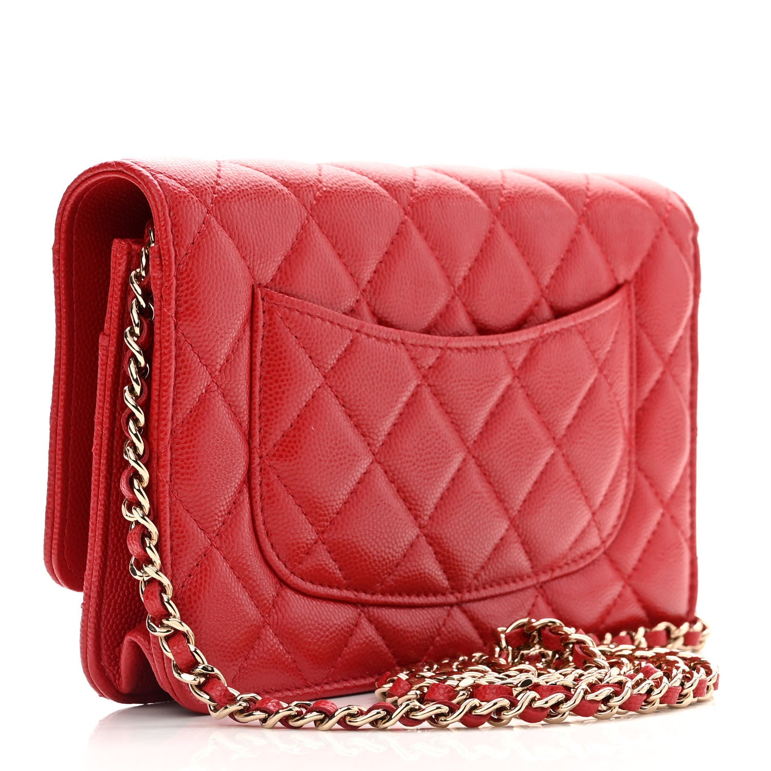 Chanel Caviar Quilted Wallet On Chain WOC Red 3 of 12