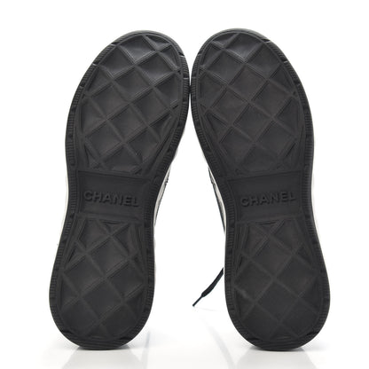 Chanel Velvet Calfskin Mixed Fibers CC Sneakers 41 Black 5 of 9