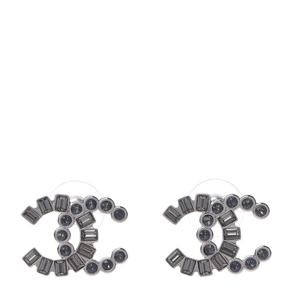 Chanel Baguette Crystal CC Earrings Silver 1 of 5