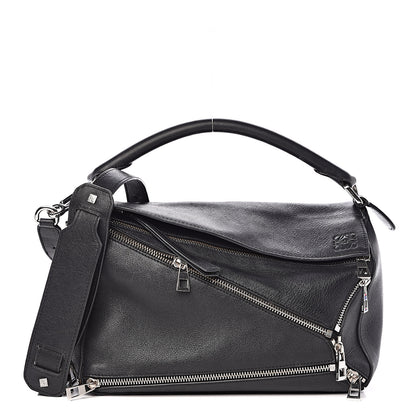 Loewe Calfskin Zipper Puzzle Bag Black 1 of 17