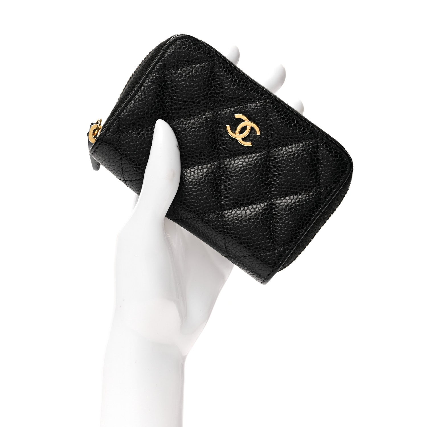 Chanel Caviar Quilted Classic Zipped Coin Purse Black 2 of 8