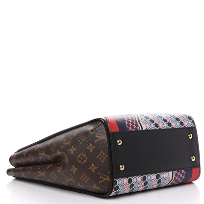 Louis Vuitton Calfskin Monogram Kimono Tote MM Rouge Navy 3 of 10