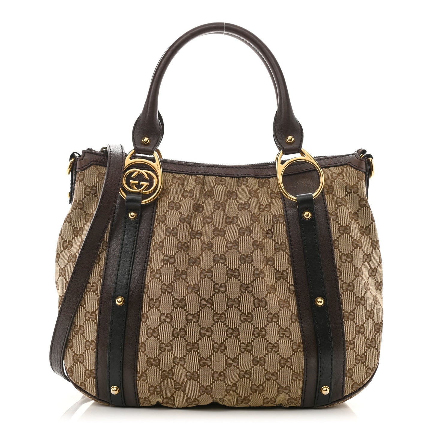Monogram Interlocking G Tote Dark Brown
