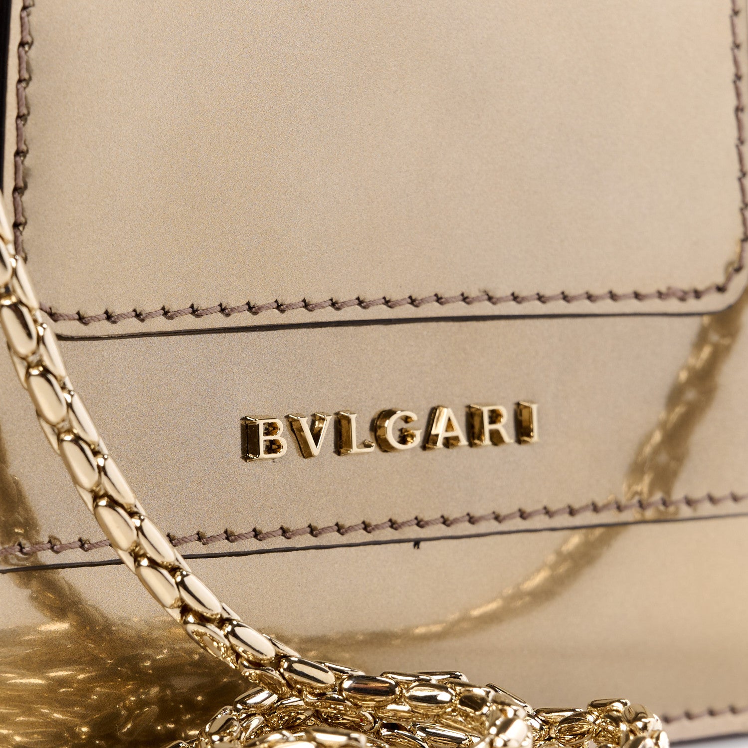 Bulgari Metallic Calfskin Small Serpenti Forever Snake Strap Crossbody Bag Bronze 8 of 12
