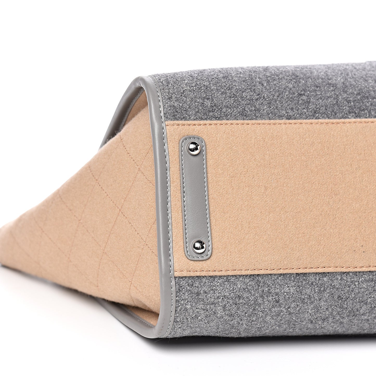 Wool Felt Large Deauville Tote Grey Beige