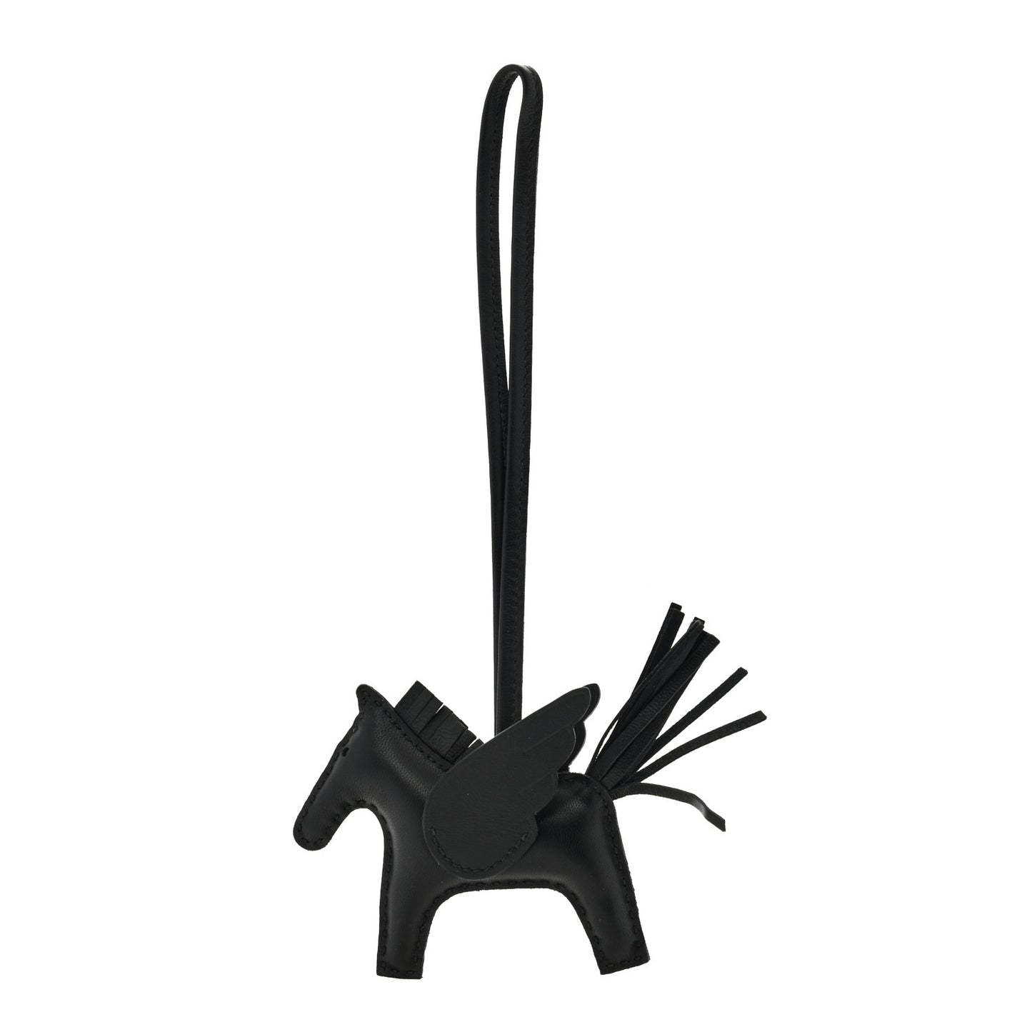 Milo Lambskin Grigri Rodeo Pegase Horse Bag Charm PM So Black