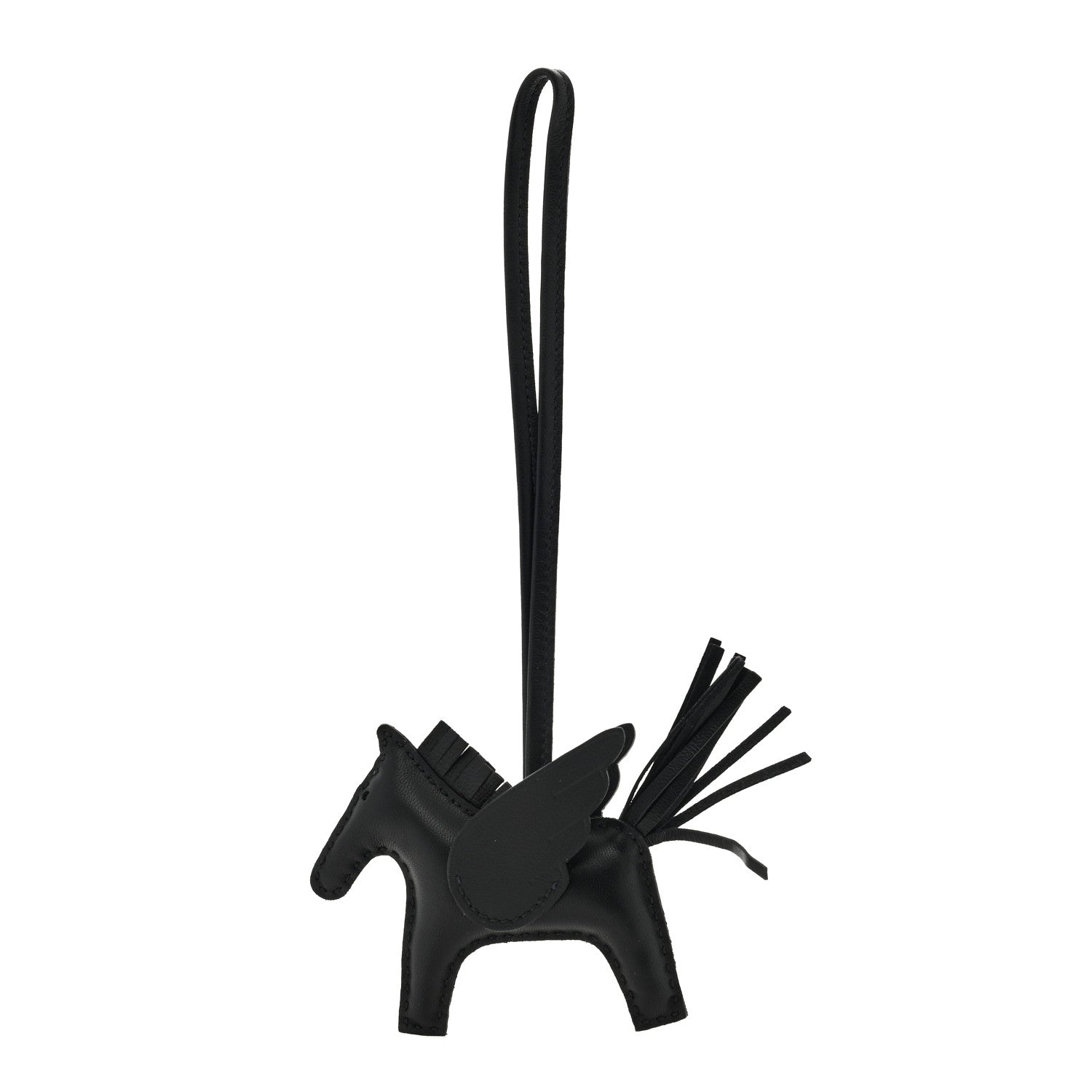 Hermes Milo Lambskin Grigri Rodeo Pegase Horse Bag Charm PM So Black 1 of 3