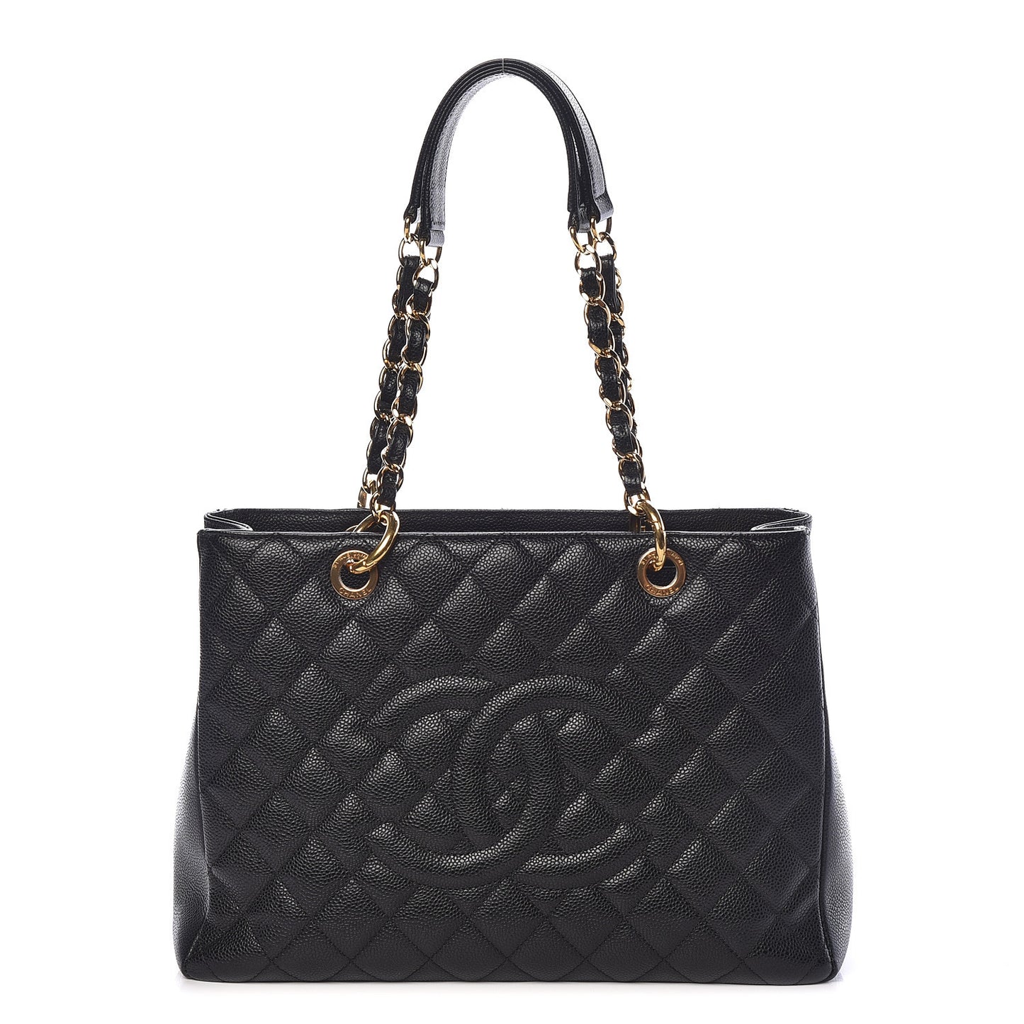 Caviar Quilted Grand Shopping Tote GST Black