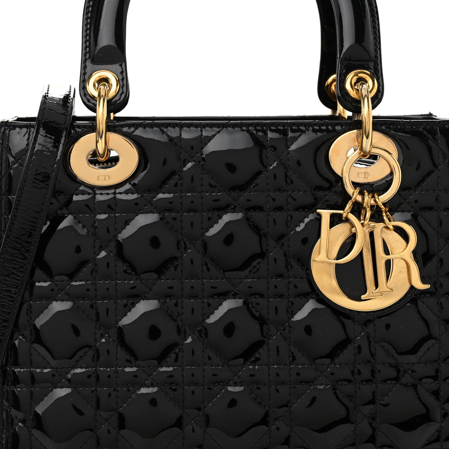Patent Cannage Medium Lady Dior Black