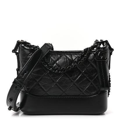 Chanel Aged Calfskin Quilted Small Gabrielle Hobo So Black 1 of 10