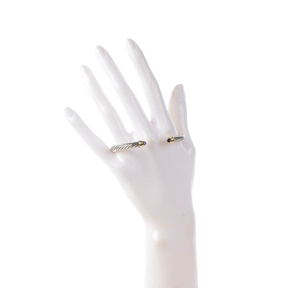 David Yurman Sterling Silver 14K Yellow Gold Amethyst 5mm Cable Classics Petite Color Bracelet 2 of 5