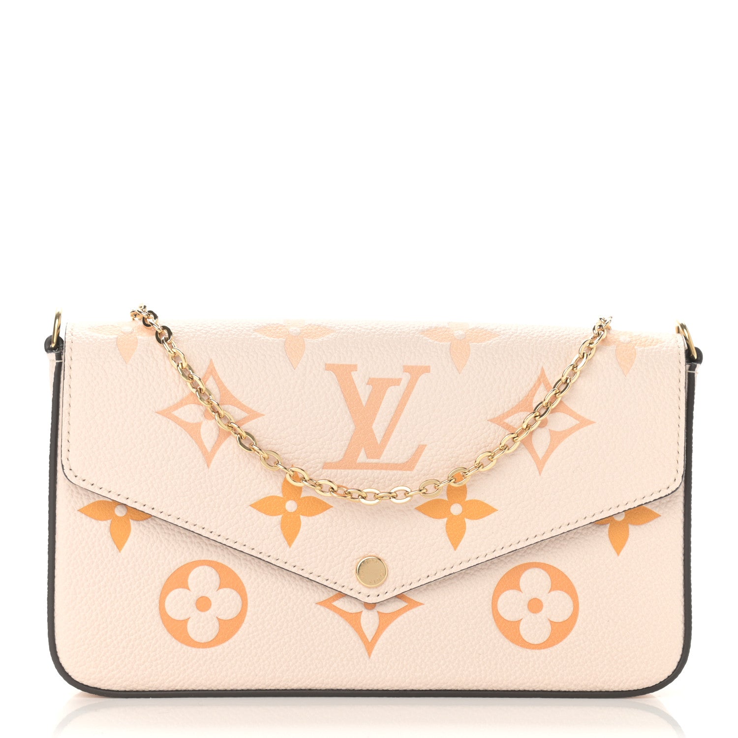 Louis Vuitton Empreinte Monogram Giant By The Pool Felicie Pochette Chain Wallet Cream Saffron 3 of 13