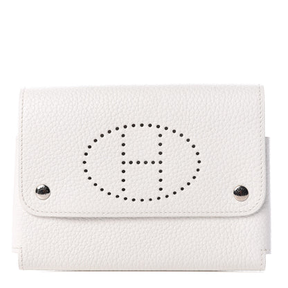 Hermes Taurillon Clemence Mises et Relances Playing Cards Holder White 1 of 7