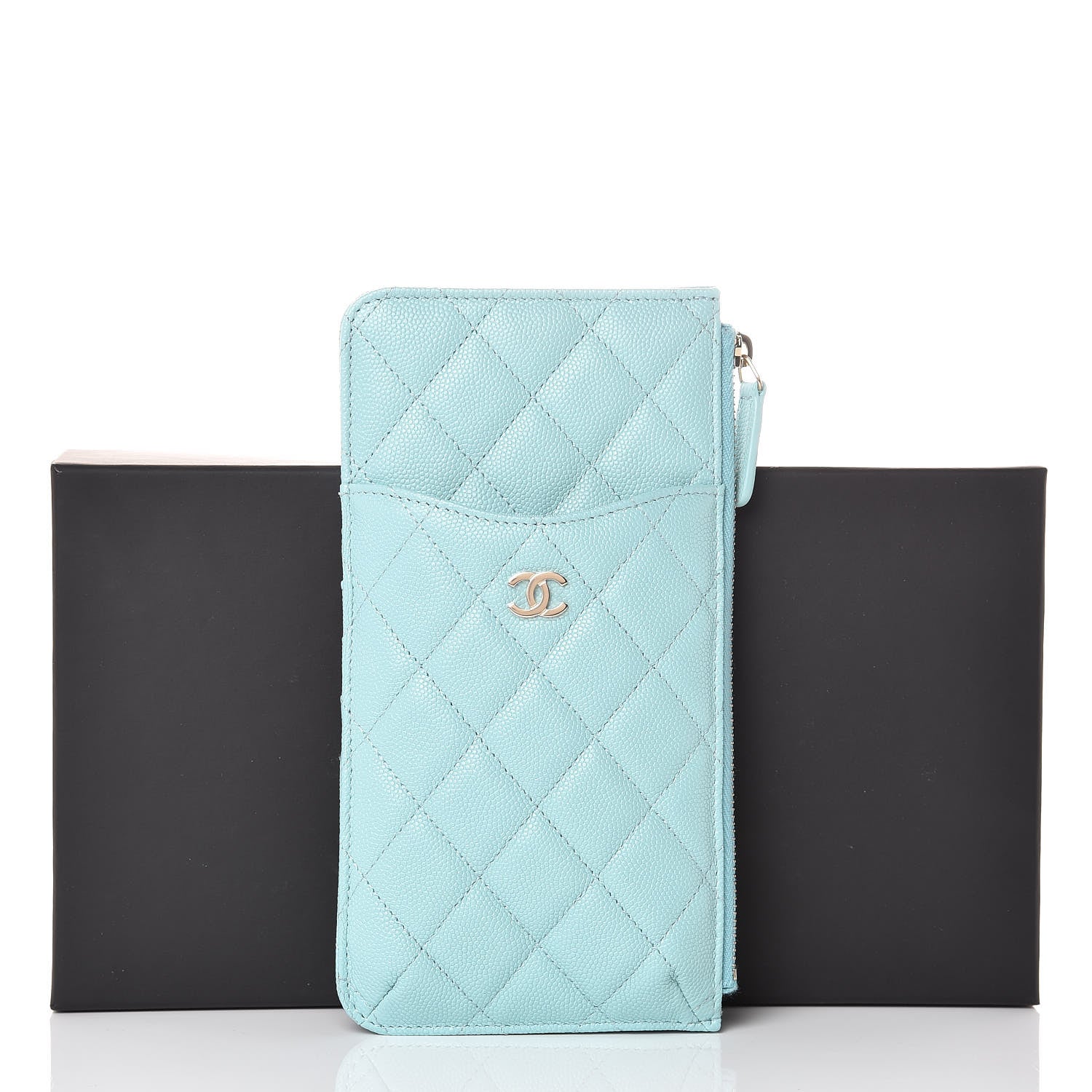 Chanel Caviar Quilted Classic iPhone Pouch Blue 8 of 8