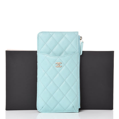 Chanel Caviar Quilted Classic iPhone Pouch Blue 8 of 8