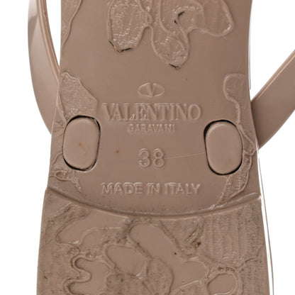 Valentino Garavani PVC Jelly Rockstud Bow Thong Sandals 38 Poudre 6 of 8