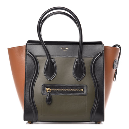 Celine Smooth Calfskin Micro Tri-Color Luggage Khaki 1 of 14