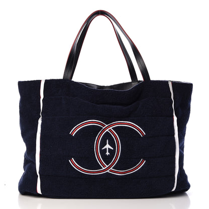 Chanel Reversible Chanel Airlines Tote Silver Navy 3 of 18