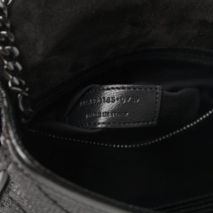 Saint Laurent Metallic Cracked Calfskin Monogram Niki Chain Wallet Black 7 of 11