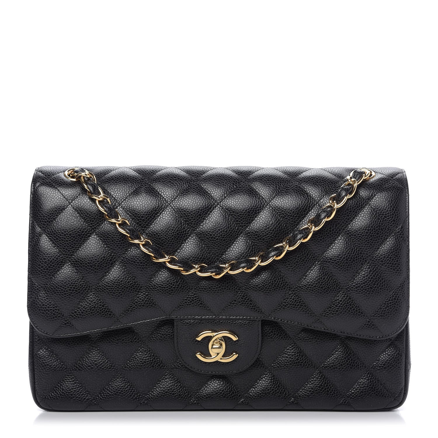Chanel Caviar Quilted Jumbo Double Flap Black 1 of 10