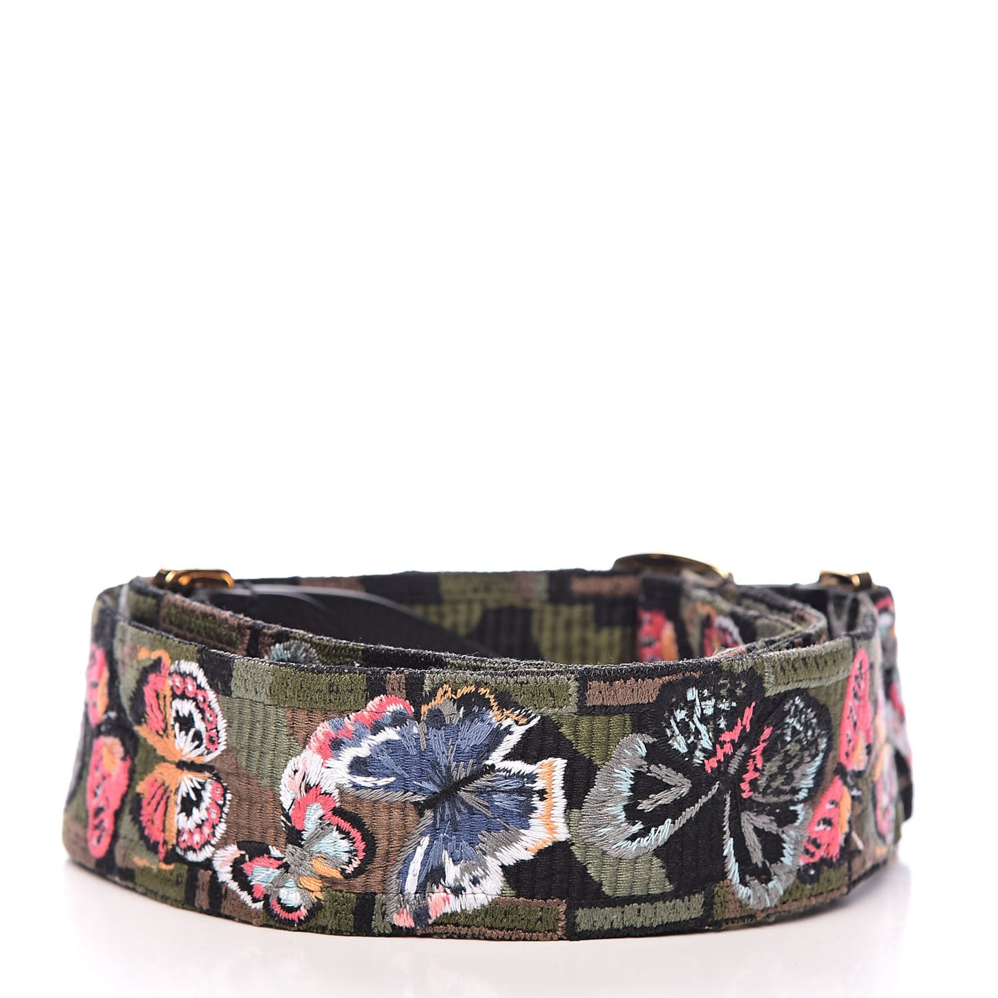 Canvas Camubutterfly Rockstud Guitar Strap Multicolor