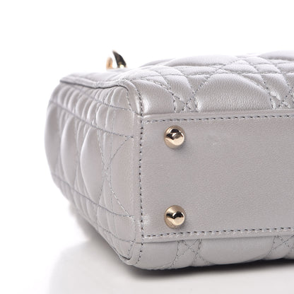 Christian Dior Metallic Lambskin Cannage Mini Lady Dior Grey 8 of 9