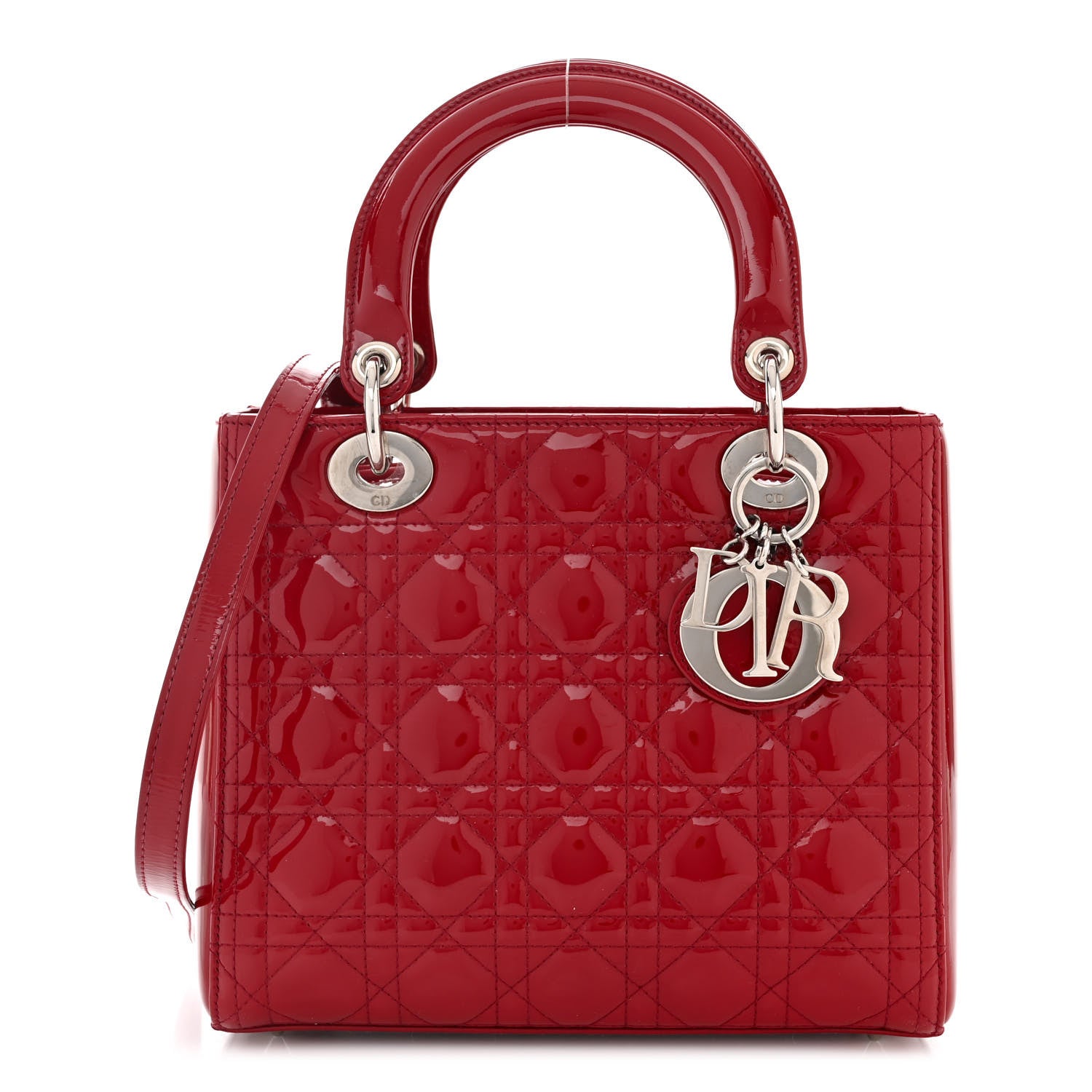 Christian Dior Patent Cannage Medium Lady Dior Burgundy Red 1 of 10