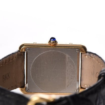 Cartier Stainless Steel 18K Yellow Gold Alligator 24mm Tank Solo Quartz Watch 5 of 8