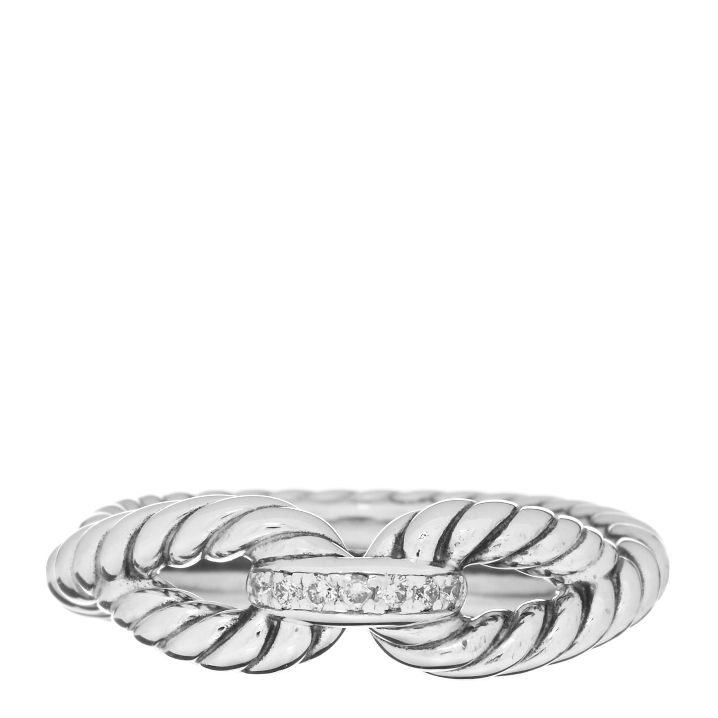Sterling Silver Pave Diamond Cable 53 6.5