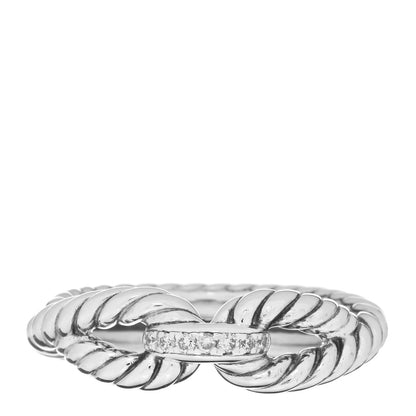 David Yurman Sterling Silver Pave Diamond Cable 53 6.5 1 of 4