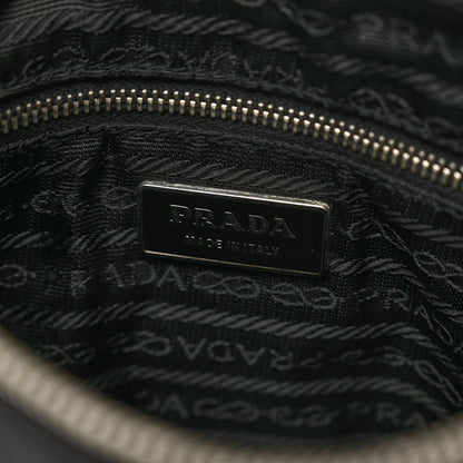 Prada Tessuto Nylon Calfskin Flat Messenger Bag Black 7 of 10