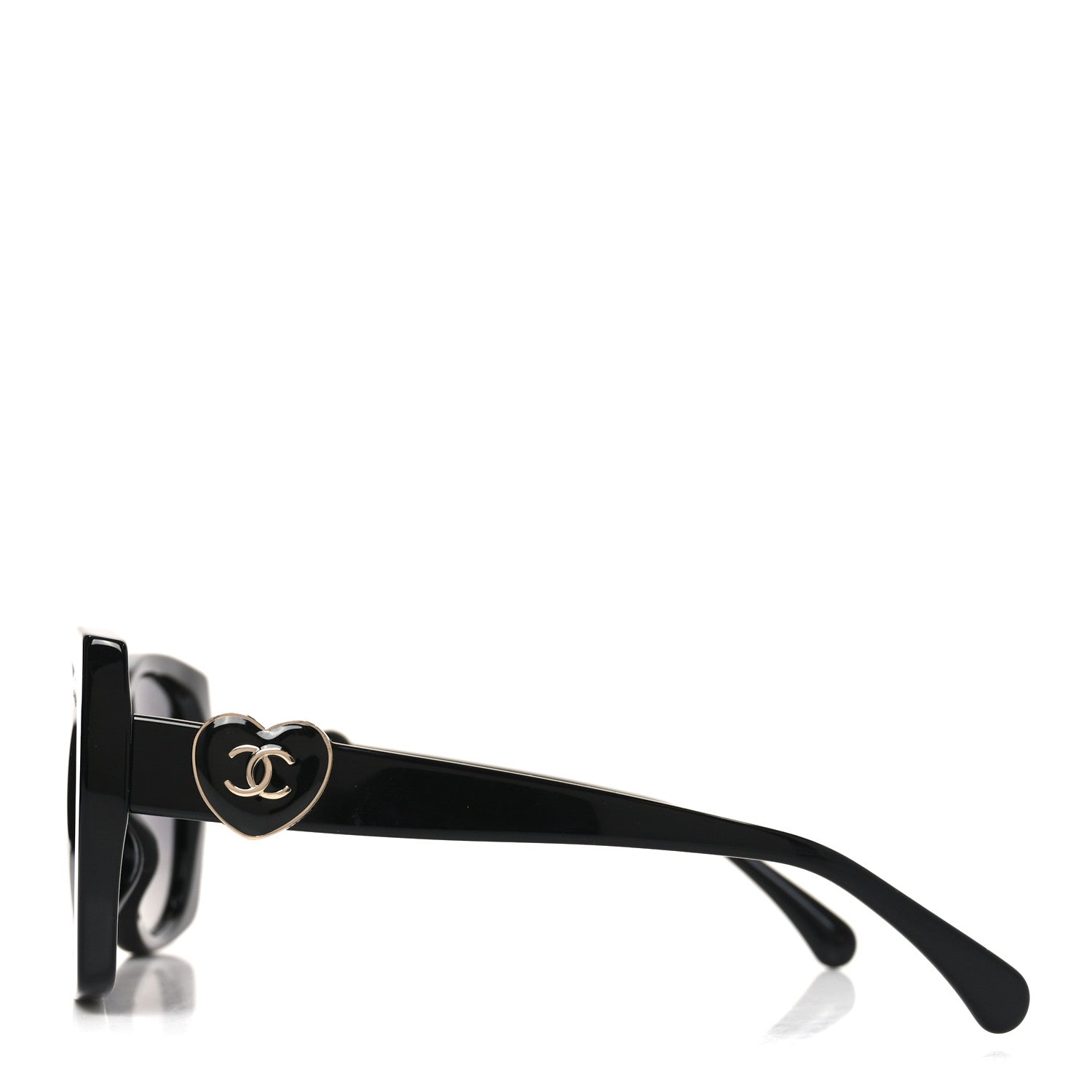 Chanel Acetate Square CC Heart Sunglasses 5519 Black 3 of 7