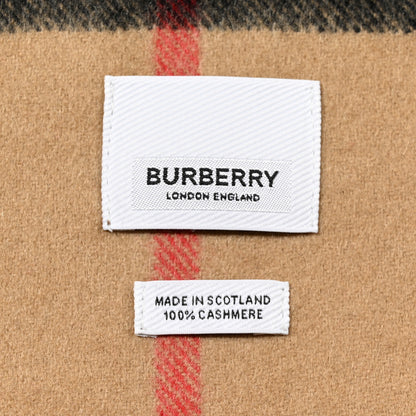 Burberry Cashmere Giant Check Fringe Scarf Camel 3 of 4