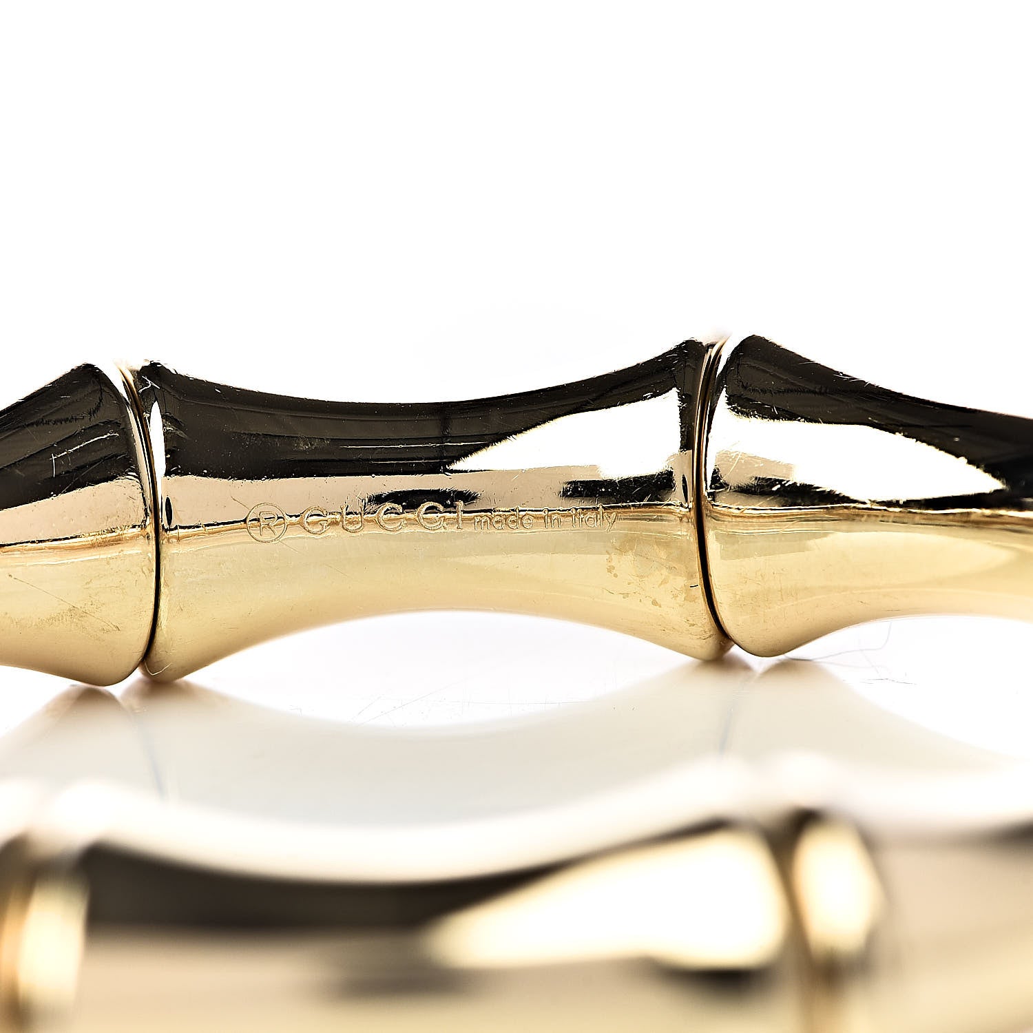Gucci 18K Yellow Gold Large Bamboo Spring Bracelet 16 4 of 5
