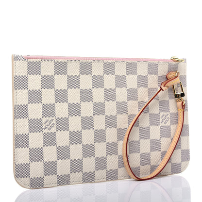 Louis Vuitton Damier Azur Neverfull MM GM Pochette Rose Ballerine 3 of 10