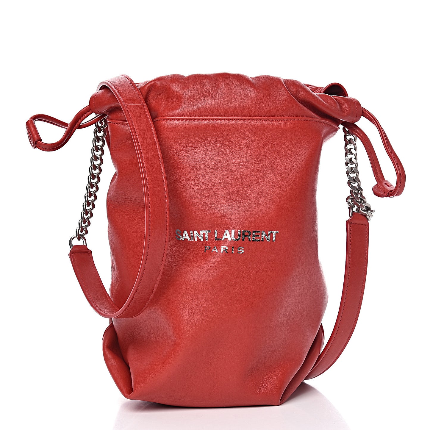 Lambskin Small Teddy Bucket Bag Red
