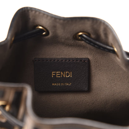 Fendi Vitello Liberty F is Fendi Bi-Color FF 1974 Embossed Mini Mon Tresor Bucket Bag Maya Black 13 of 15