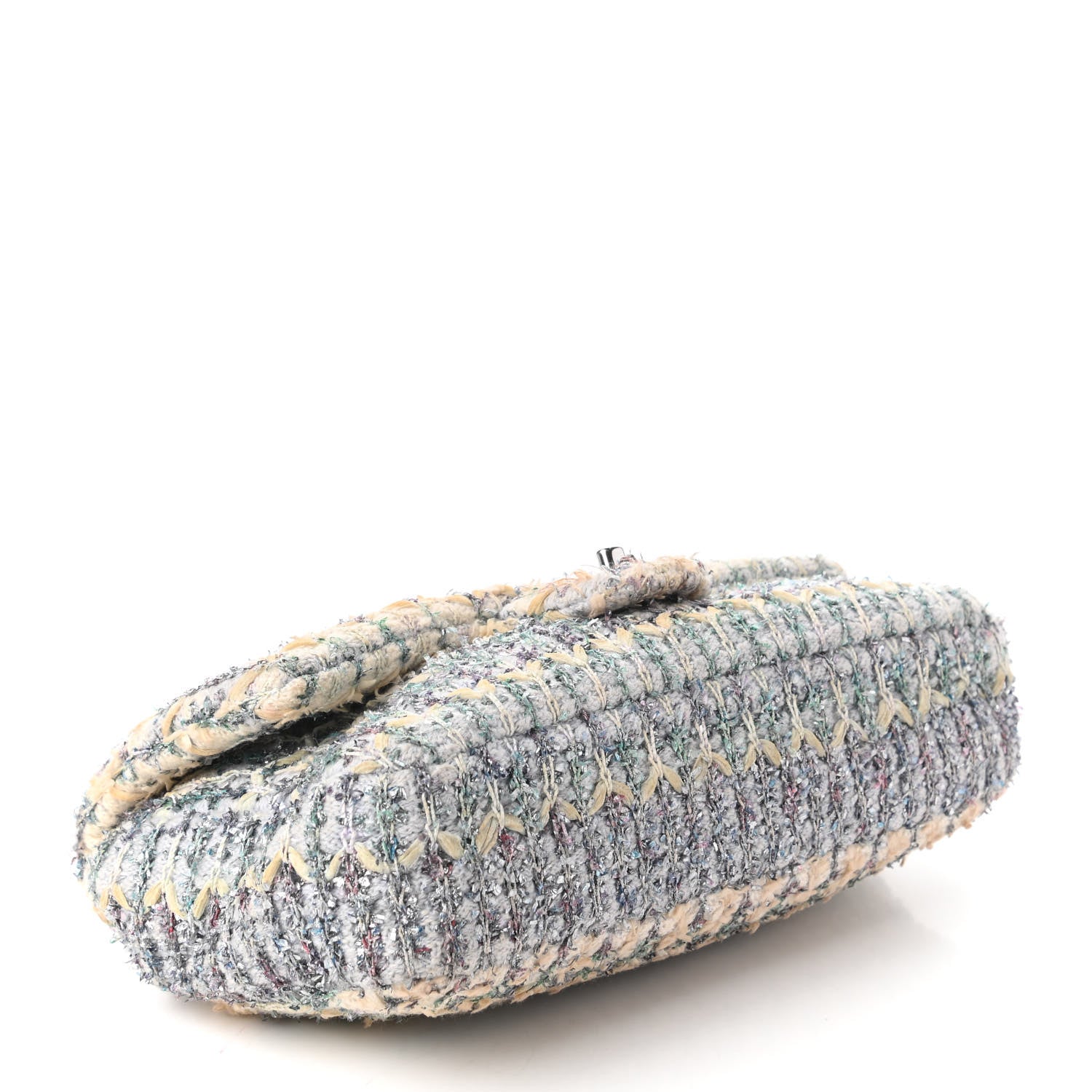 Chanel Tweed Quilted Medium Single Flap Blue Multicolor 4 of 10