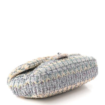 Chanel Tweed Quilted Medium Single Flap Blue Multicolor 4 of 10