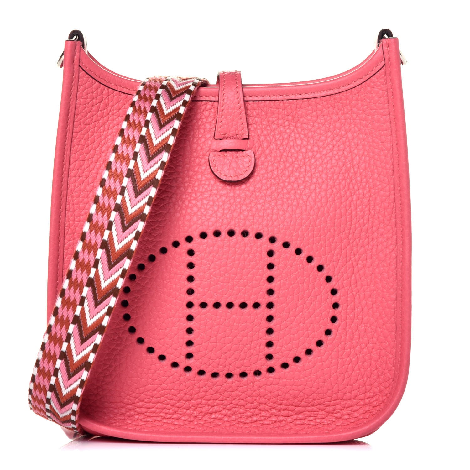 Hermes Taurillon Clemence Allegro Evelyne TPM Rose Azalee Rose Confetti 1 of 8