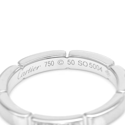 Cartier 18K White Gold Diamond Maillon Panthere Wedding Band Ring 50 5.25 4 of 5