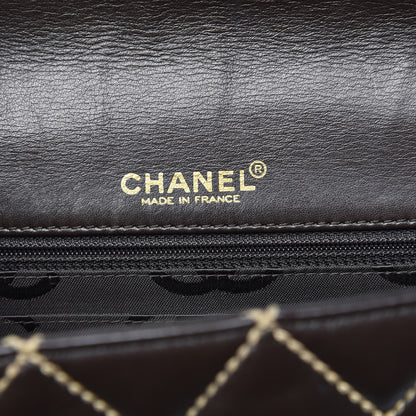 Chanel Calfskin Quilted Medium Wild Stitch Flap Brown 7 of 13