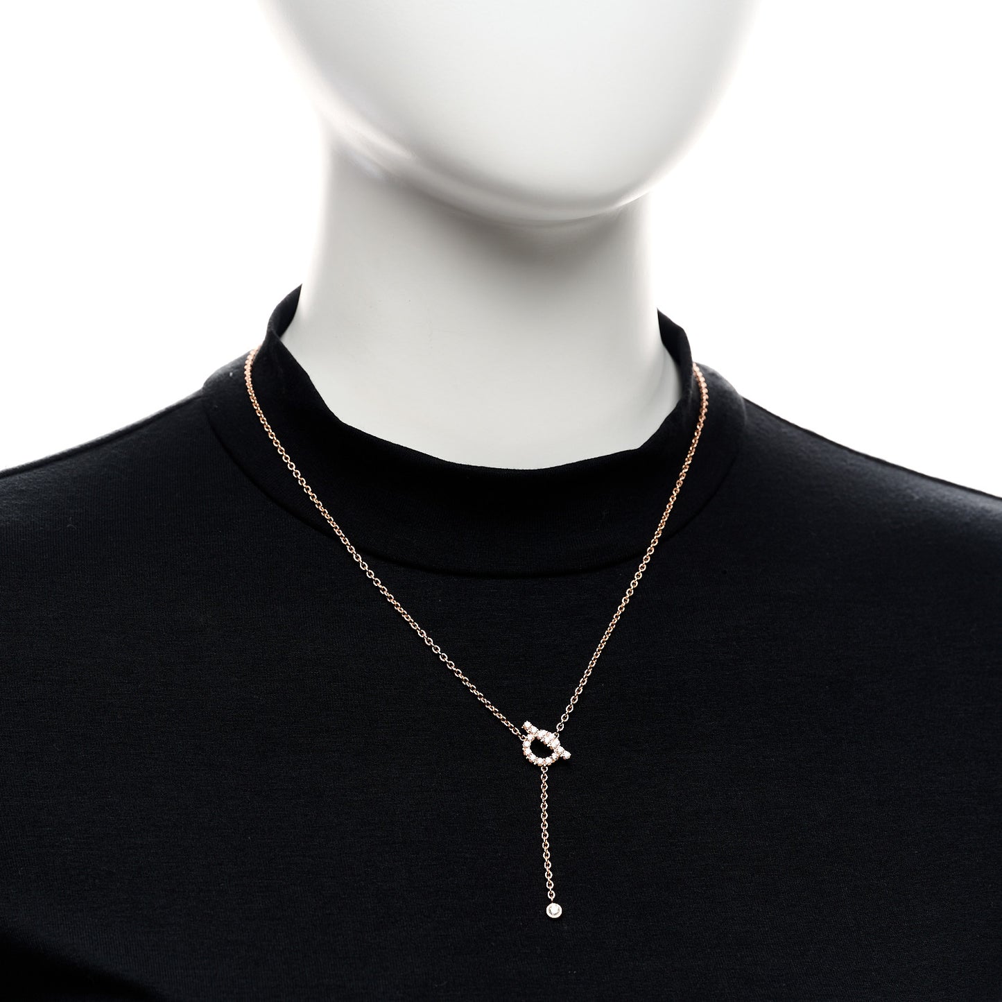 18K Rose Gold Diamond Finesse Lariat Necklace